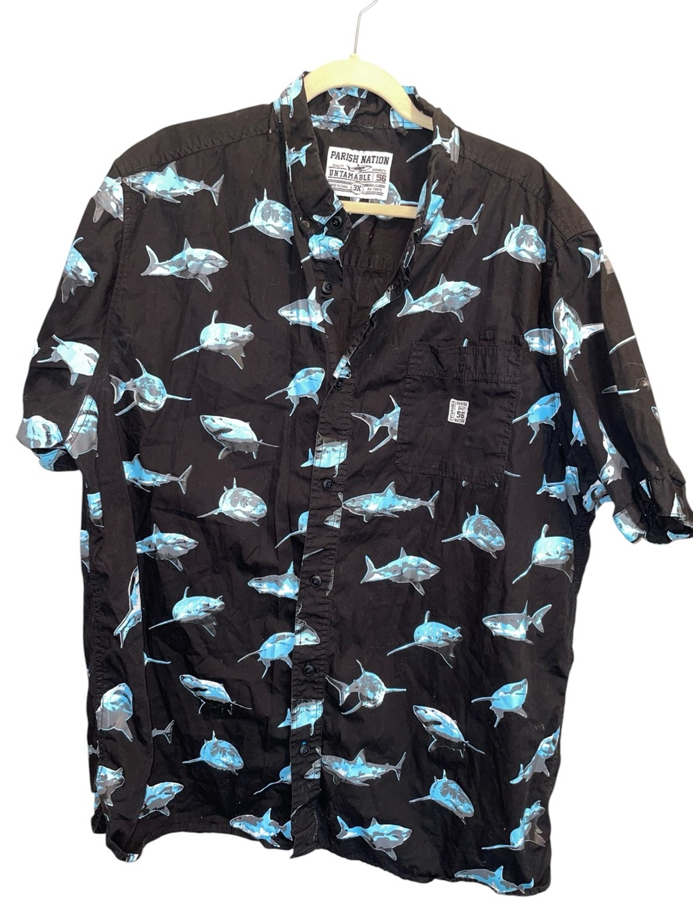 Parish nation 3X shark button down